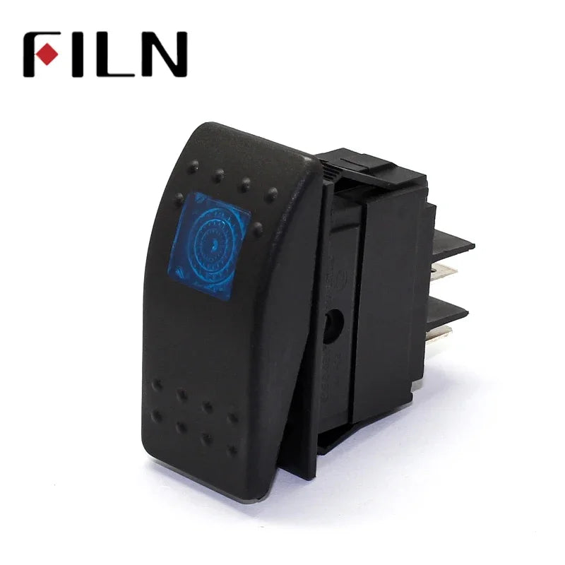 FILN 12V 20A Car Marine Boat Off Road LED Light on Off Button Toggle Rocker Switch Dash 4pin Waterproof LED