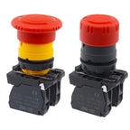 XB5-AS542 Plastic Emergency Stop Red Mushroom Head Size 30 40MM Push Button Switch Lock NO NC Normally Open AS545 22mm XB4 XB5