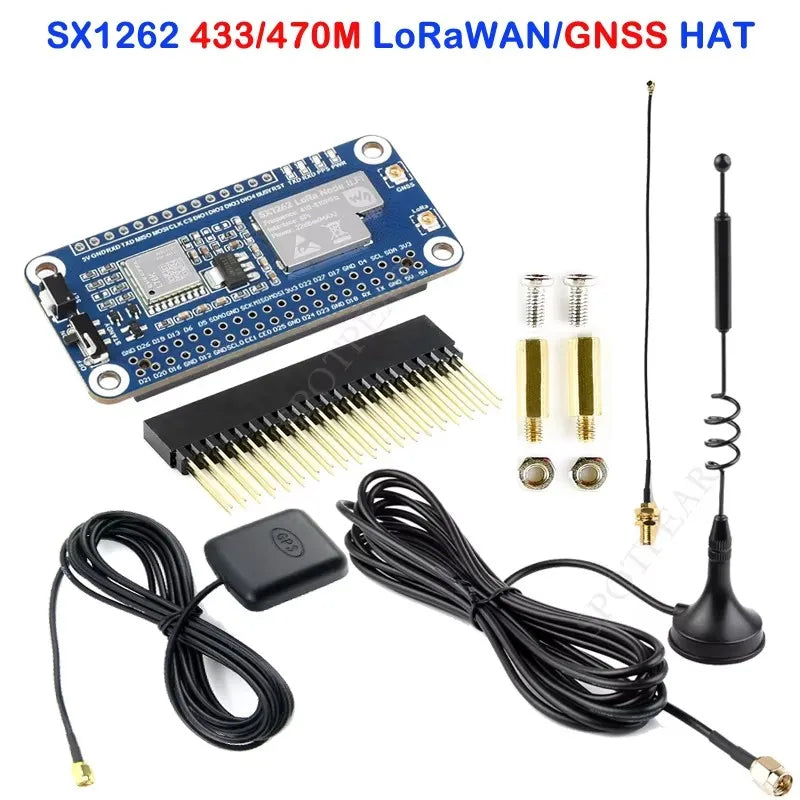 Raspberry Pi SX1262 LoRaWAN Node Module Expansion Board With Magnetic CB antenna Frequency Band And GNSS Function Options