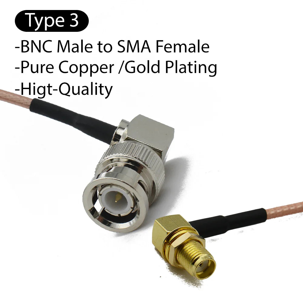 RG316 BNC Male to SMA  Female 90 Right Angle Coax Jumper Pigtail Cable Crimp Fast Delivery WiFi Antenna Extension Cable