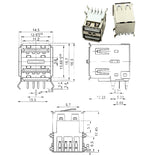 5PCS USB Interface Socket Type A Standard Port Female Male Solder Jacks Connector DIP Straight Vertical Bend Needle PCB Socket