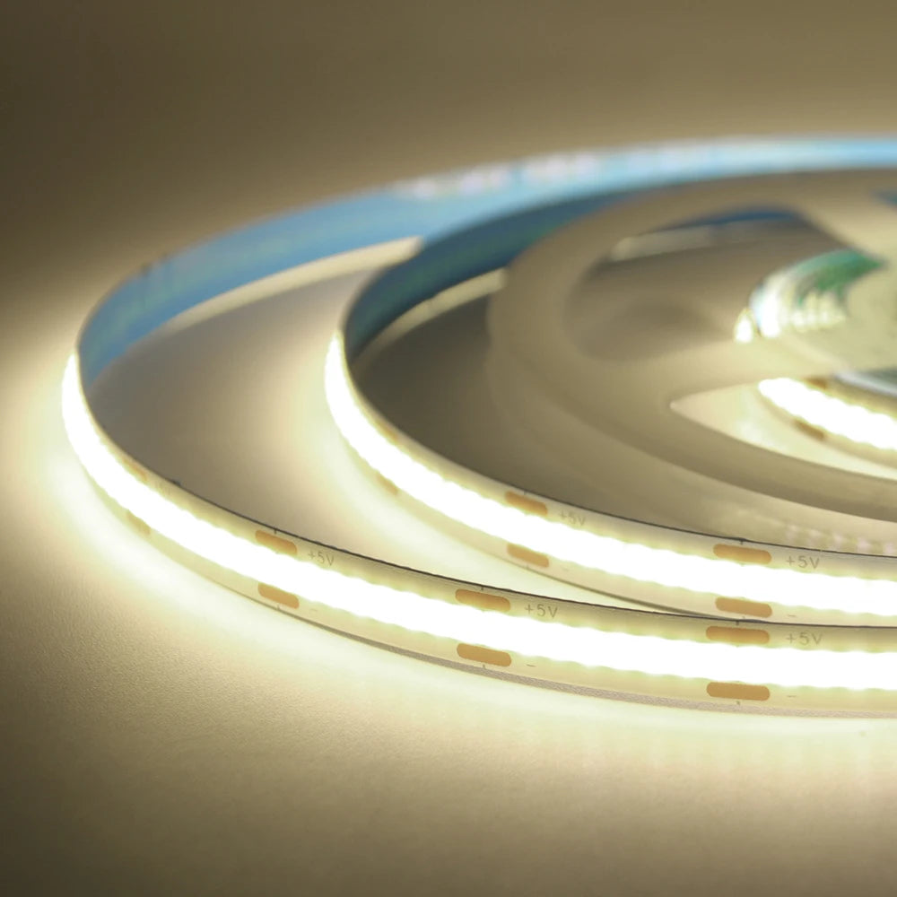 5V Motion Sensor Nigth Light COB Led Strip USB Battery Power 3mm 5mm 8mm PCB 320 LEDs Flex Lamp for Under Cabinet Kitchen Stairs