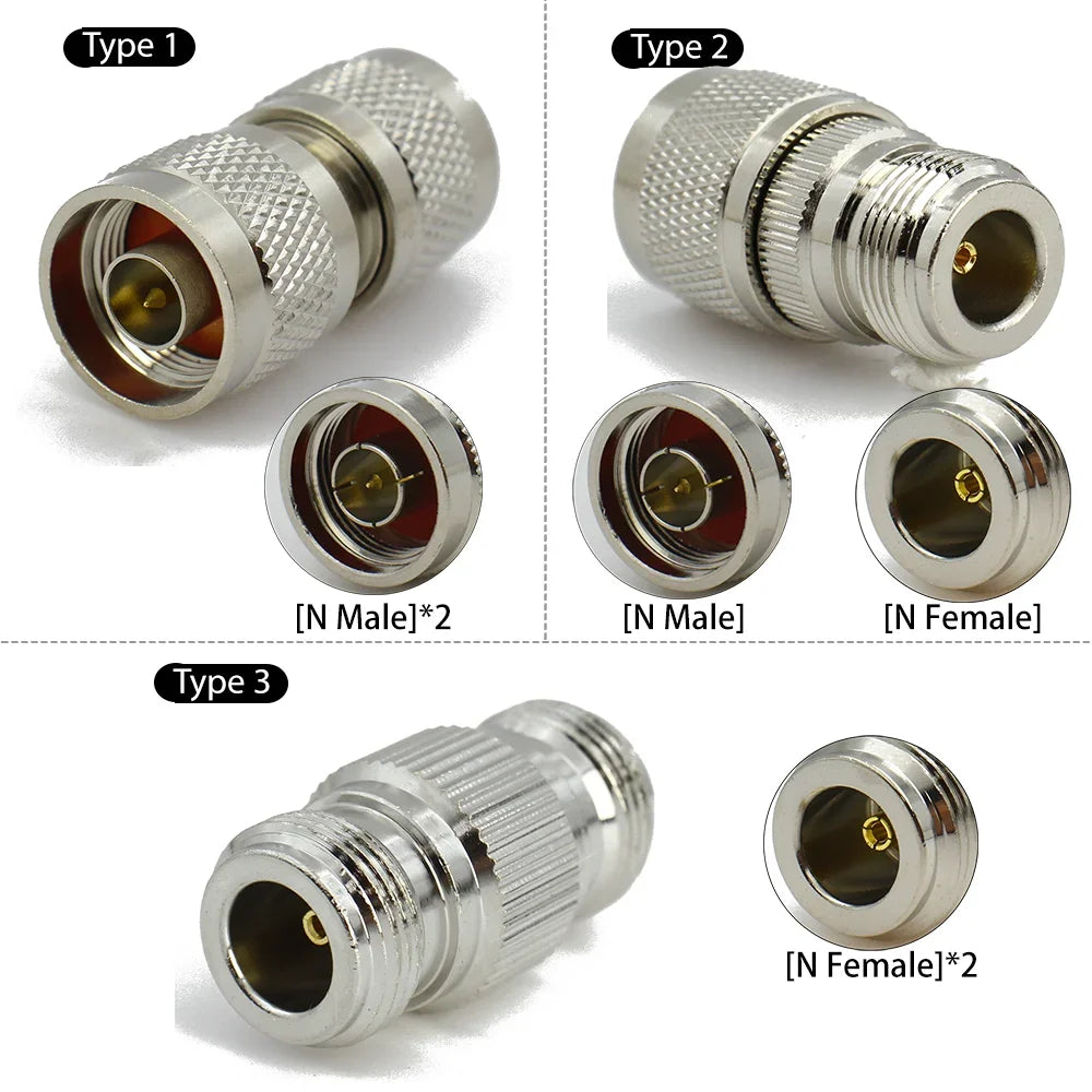 1pcs L16 N Type Male Plug To N-Type Female Connector Straight RF Coaxial Antenna Adapter 50 Ohm Durable Brass High-Performance