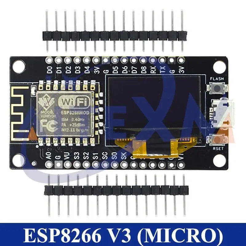NodeMCU ESP8266 V3 Development Board With 0.96 Inch OLED Display CH340 ESP-12F WiFi Module TYPE-C USB For Arduino/Micropython