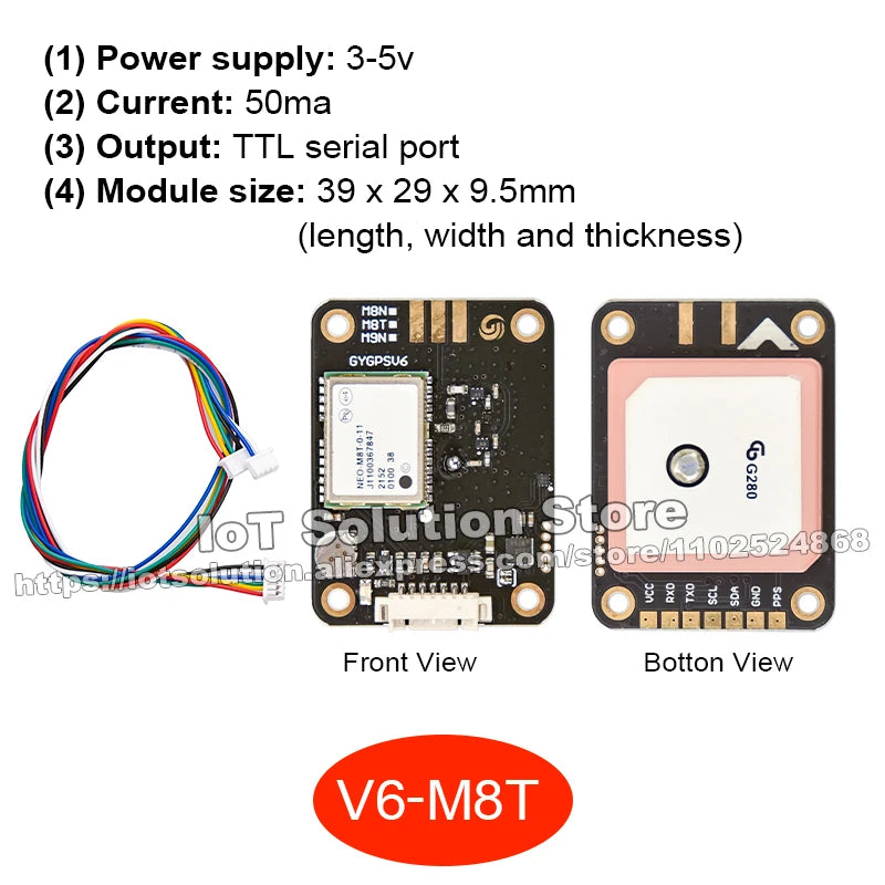 NEO-6M M8N M9N M8T F10N NEO 6M M8N Galileo BDS GPS GNSS Module with Active Antenna GY-GPSV3 GPS6MV2 GYGPSV6 NEOM8N NEOM9N NEOM8T