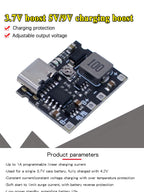 Type-C USB 18650 Lithium Battery Charger Board, 3.7V 4.2V 1A 5W TP4056 DC-DC Step Up Boost Module for DIY Electronic Projects