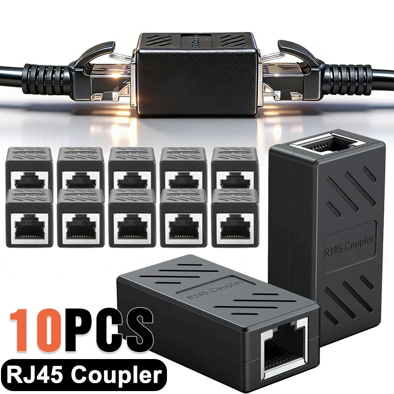 1/3/5/10Pcs RJ45 Ethernet Coupler for Cat7/ Cat6/ Cat5e/ Cat5 Ethernet LAN Cable Extender Adapter Female to Female Connectors