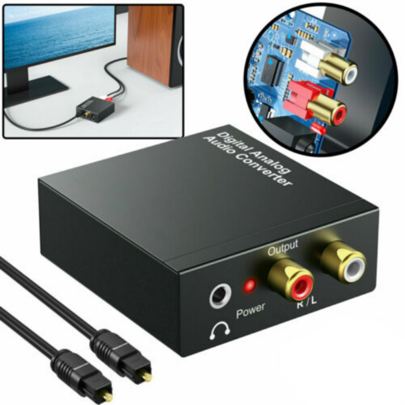 Digital to Analog Audio Converter Optical Toslink Coaxial to RCA Adapter With 3.5MM Headphone Jack Digital Optical Audio Coaxial