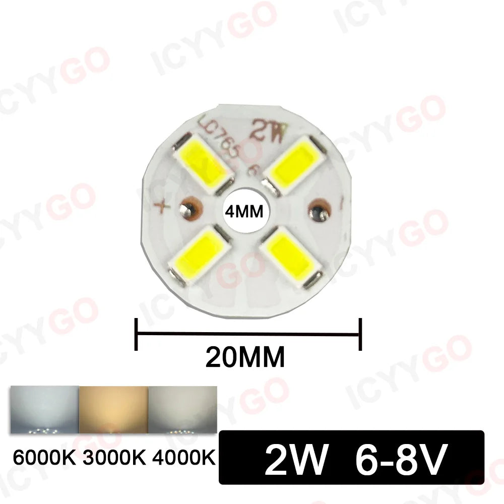 10PCS 9W 7W 5W 3W 2W SMD 5730 LED PCB Light Source Aluminum Light Board 20mm 23mm 50mm Mini LED Bulb Replacement Light Board
