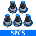 Rotary Encoder Module for Arduino Brick Sensor Development Round Audio Rotating Potentiometer Knob Cap EC11