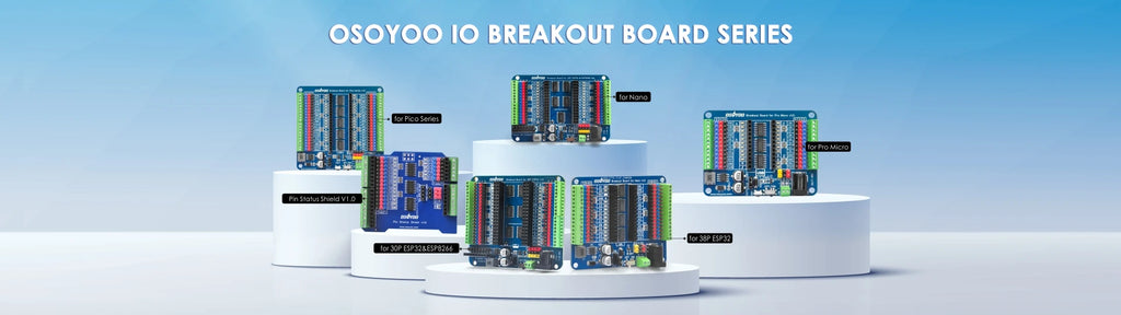 OSOYOO Breakout Board for 30-Pin or 38-Pin ESP32-WROOM/WROVER & ESP8266 NodeMCU, Not for ESP32-C/S/H/P Series