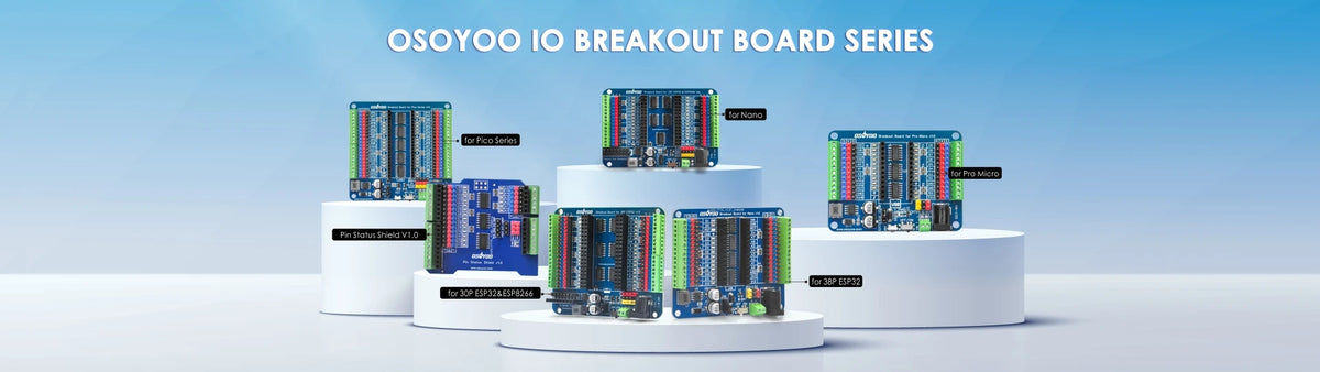 OSOYOO Breakout Board for 30-Pin or 38-Pin ESP32-WROOM/WROVER & ESP8266 NodeMCU, Not for ESP32-C/S/H/P Series