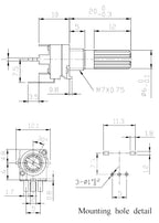 10PCS RK097 precision potentiometer vertical single link shank length 15mm gearless 3-pin B2K B5K B10K B20K B50K B100K B500K B1M