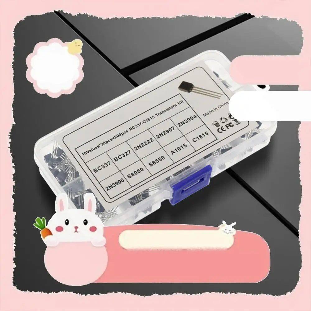 200PCS Transistor Assorted Kit 10 Values TO-92 PNP NPN BC327 BC337 2N2222 2N2907 2N3904 2N3906 S8050 S8550