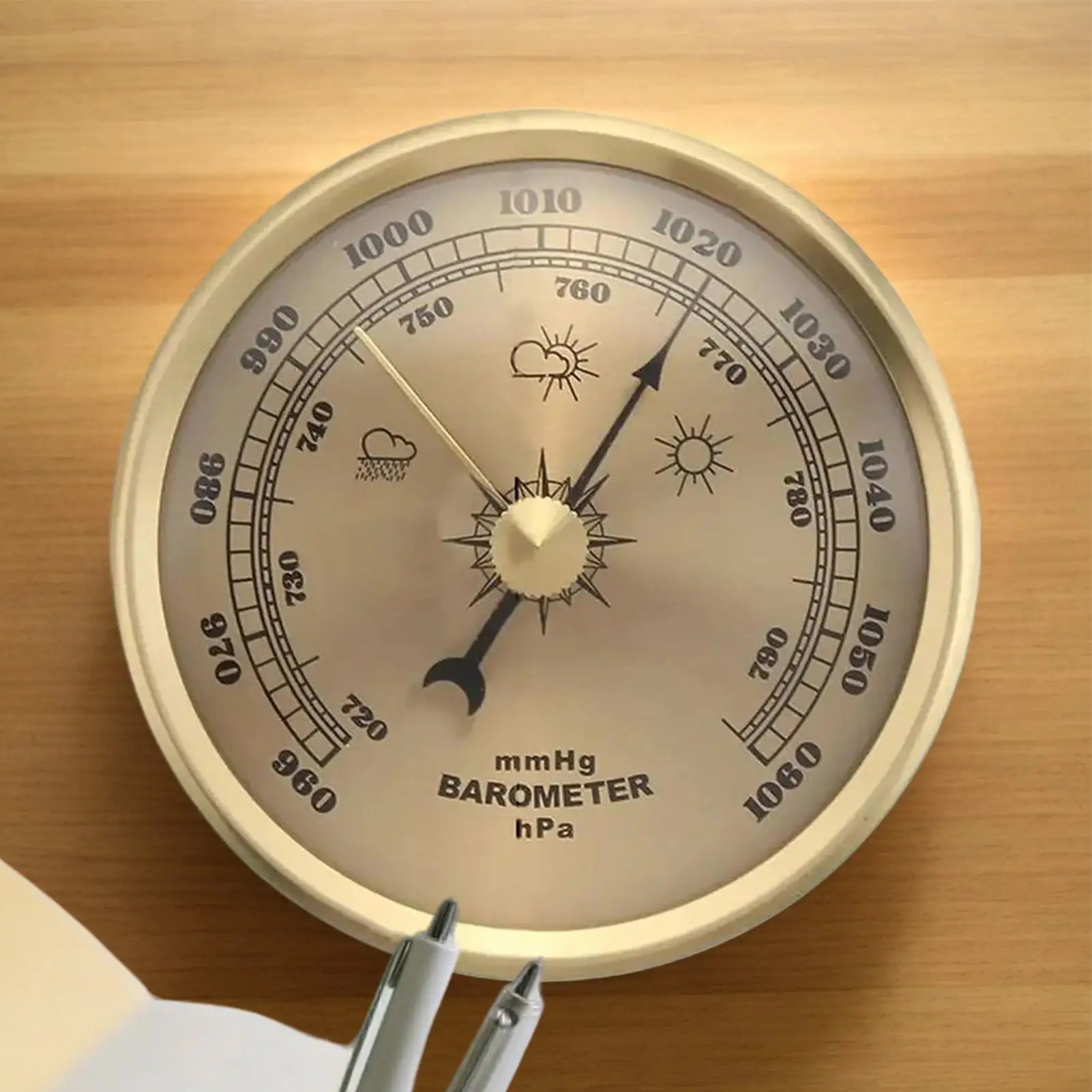 Aluminum Alloy Barometer Thermometer Hygrometer Gauge Tester Temperature Humidity Meter Precision Mechanical Home Office