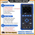 OWON HDS2202S 2102S Digital Oscilloscope 2Channels 200Mhz 1GSa/s Portable 3in1 USB Osiclloscopes + Multimeter+Waveform Generator