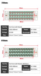 High Power LED Chip IR Infrared 730nm 810Nm 850nm 940nm Deep Red 660nm 30W 50W 100W Grow Plant Light for Night Vision CCTV Camer
