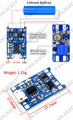 TP4056 With Protection Dual Functions 5V 1A Mini Micro TYPE-C USB 18650 Lithium Battery Charging Board Charger Module 1A Li-ion