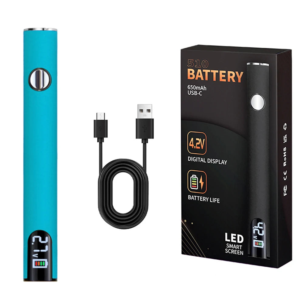 510 Thread Battery Cart Pen Adjustable Voltage Portable Electric Soldering Iron Smart Power Tool with USB Charger Cable