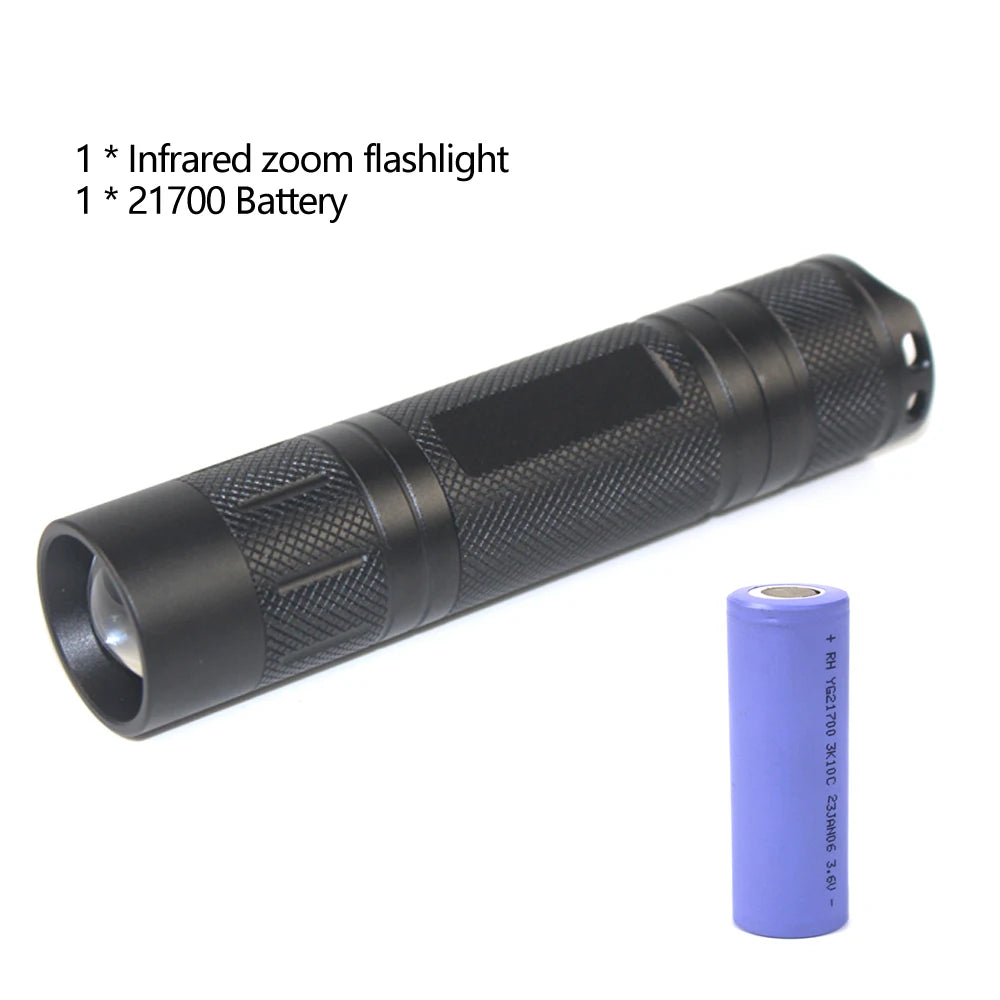Rechargeable IR 940NM & 850NM LED Infrared Flashlight Zoomable Tactical Torch for Coyote Hog Predator Hunting Infrared Radiation
