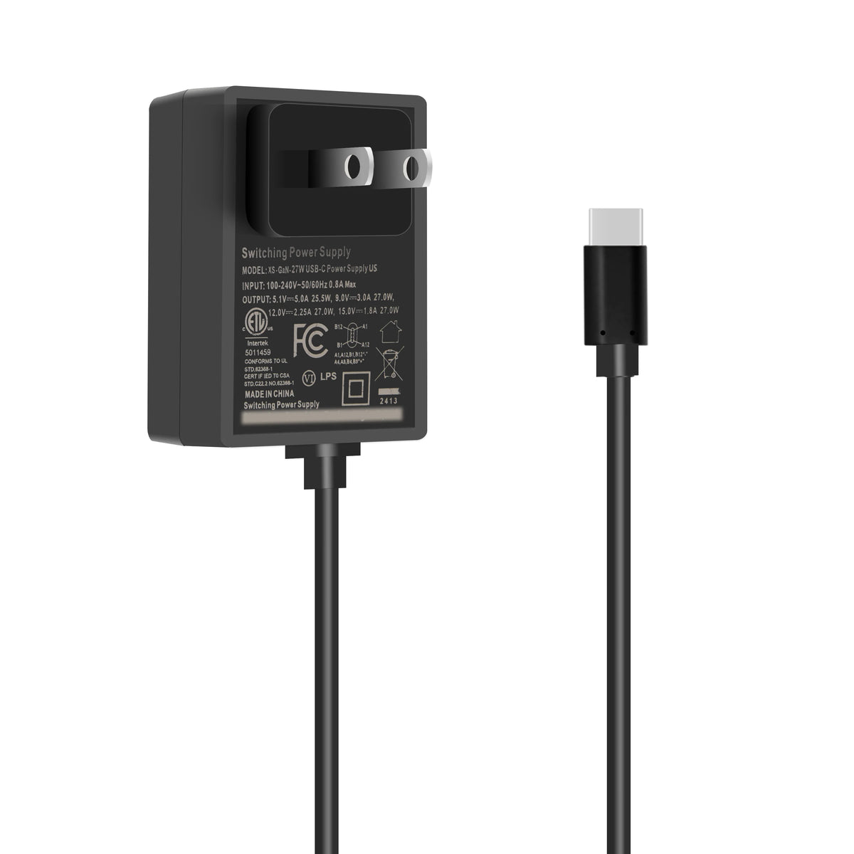 Geekworm GaN PD 27W USB-C Power Supply,Type C Power Adapter for Raspberry Pi 5