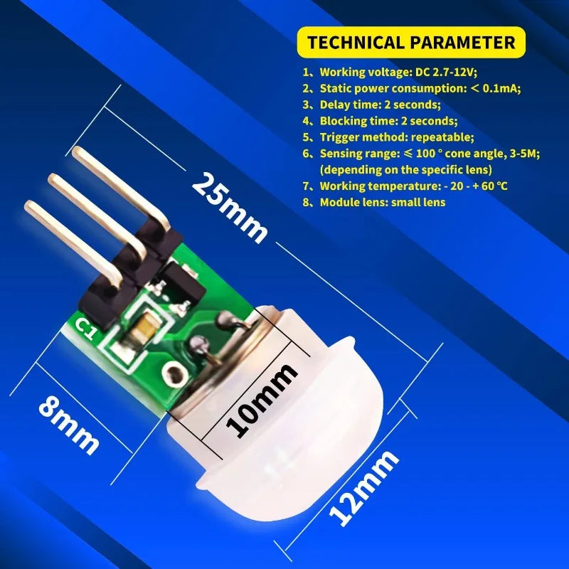 1-10pcs AM312 PIR Motion Sensor Outdoor Mini Pyroelectric Infrared PIR Human IR Sensor Module Body Manual Motion Sensor Detector