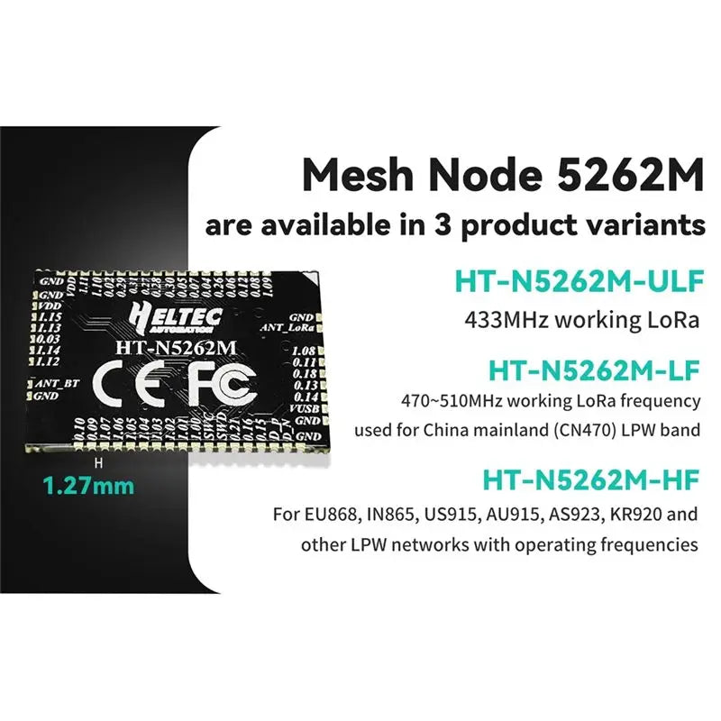 H ELTEC AUTOMATION HT-N5262M Meshtastic Tracker Mesh Node Lorawan NRF52840 SX1262 Lora BLE For Arduino Low Power IOT,