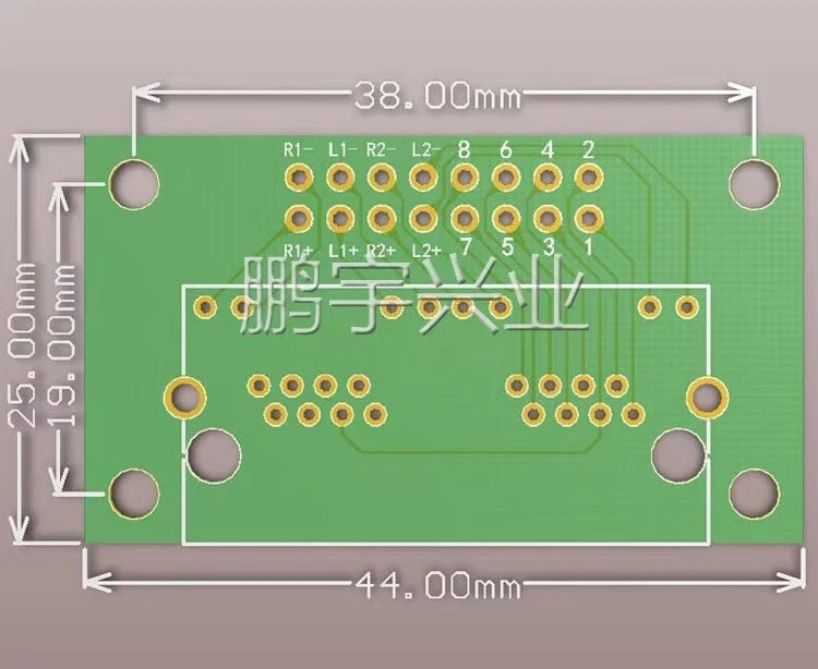 RJ45 Network Adapter Board RJ45 Double Light Female Socket Turn 2.54 Pitch Test Board RJ45 Network Port