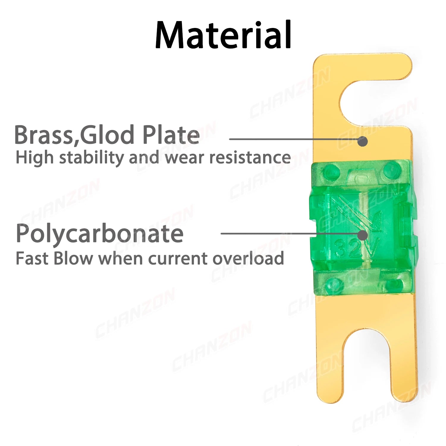 5pcs Mini ANL Auto Fuse Electric AFS 30A 40A 50A 60A 70A 80A 100A 125A 150A 5V 12V 24V 32V Fast Blow Blo Cutoff Car Fusee