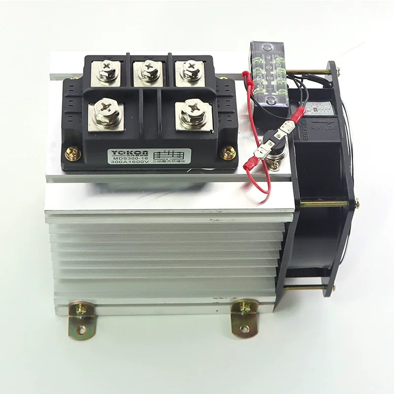 MDS300A1600V High-quality three-phase rectifier bridge module with large radiator + fan MDS300A