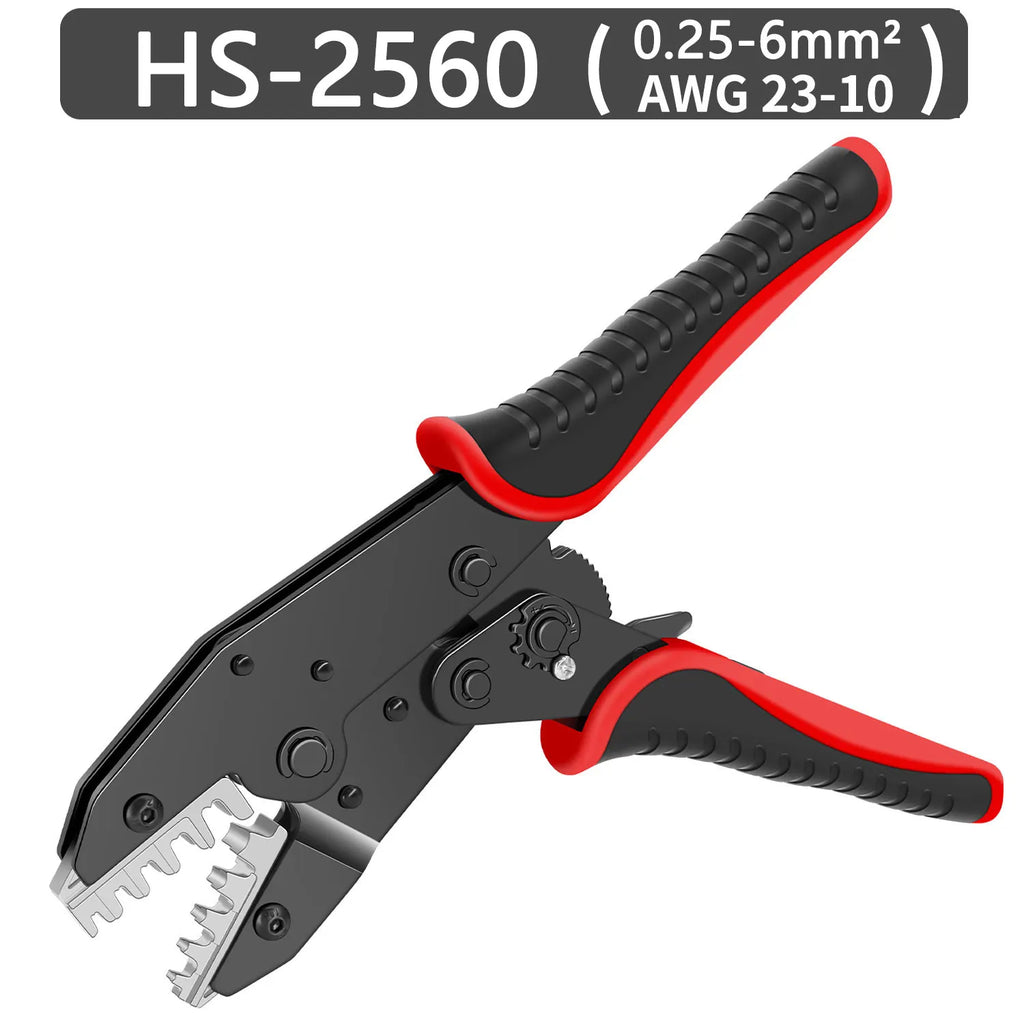 HS-2560 Crimping Pliers for XH2.54/SM2.54/Dupont/3.96/2.8/4.8/6.3/OT Terminals 0.25-6mm² 23-10AWG Connector Hand Crimper Tool