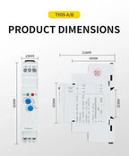 Din Rail Time Relay A Power-On Delay B Delay Disconnection AC/DC 12V-240V 16A 0.1S~10 Days Power-on delay automatic switch