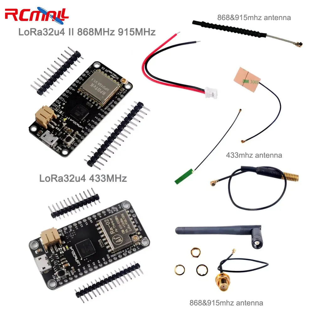 RCmall LoRa32u4 II Lora Module IOT Development Board LiPo SX1276 868MHz 915MHz 433MHz LoRa Kit for Arduino LoRaWAN