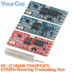 10pcs/1pc HC-12 SI4463 433Mhz Wifi Wireless Serial Port Module HC12 1KM 1000m 433MHz Receiving Transmitting Board TSSOP/QFN