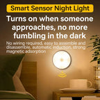Motion Sensor LED Magnetic Night Light, 1/2 Pack Wireless Rechargeable Night Light, Auto On/Off for Bedroom, Wardrobe, Hallway