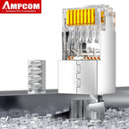AMPCOM CAT7 RJ45 Connector, Pass Through CAT6A RJ45 Ethernet Plug for CAT 7 Solid or Stranded Network Cable with 1.5mm Load Bar