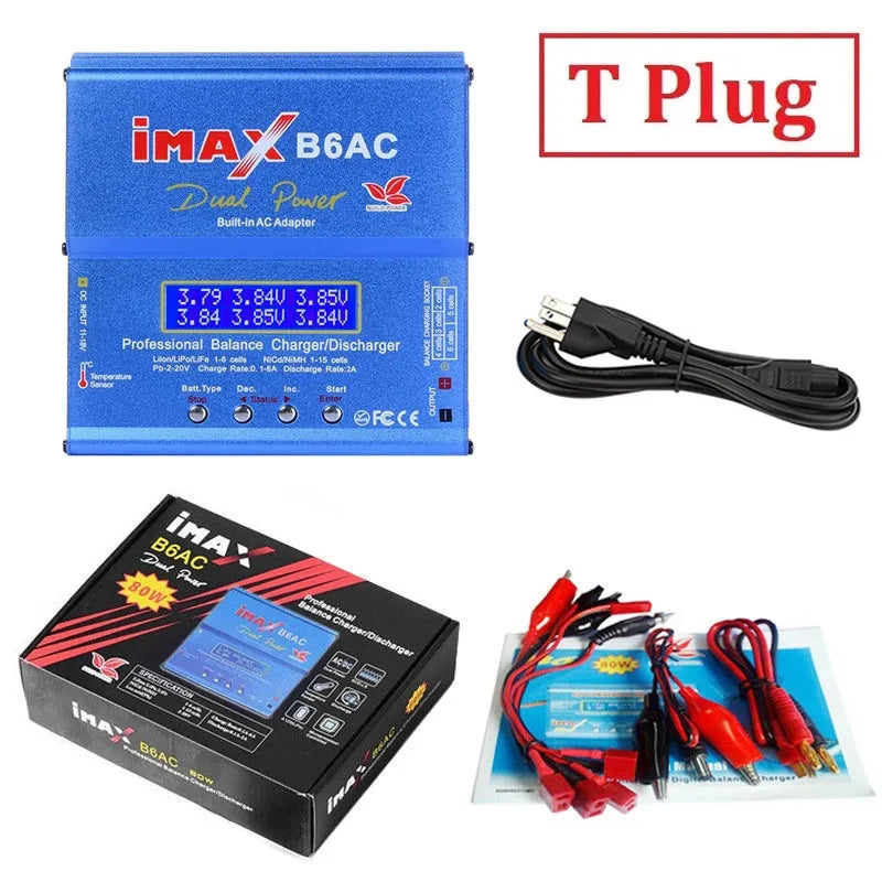 80W IMAX B6 AC 2.0 RC Battery Balance Charger B6AC 2.0 7A For LiHv Lipo NiMH Li-ion Ni-Cd Digital LCD Digital Screen Charger