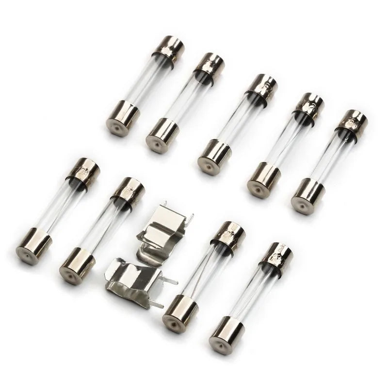 100pcs 5x20mm Fast Quick Blow Glass Tube Fuse Assortment Kit 0.25A 0.3A 0.5A 0.75A 1A 2A 3A 4A 5A 6A 8A 10 15 20A Glass Fuses