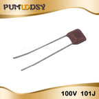 20PCS 100V101J 100V 100PF 100P 100V 101 63V101J Pitch 5MM CBB Polypropylene film capacitor