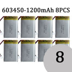 603450 3.7V 1200mAh Lithium Polymer LiPo Rechargeable Battery with jst PH 2.0mm 2pin plug For MP3 Laptop PC Camera GPS