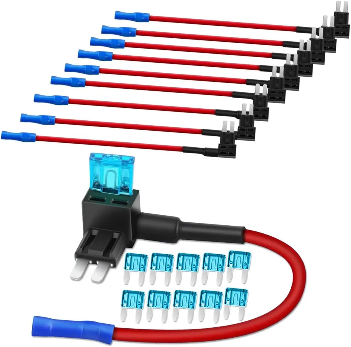 Automotive Fuse Set 5/10Pcs 12V Car Blade Fuse Holder Mini ATM ATO Add-a-Circuit Fuse TAP Adapter Fuse Fuse for Car Trucks Boats