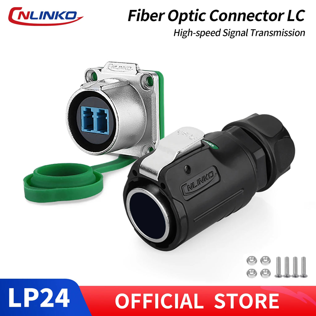 CNLINKO M24 Fiber Optic Connector LC High Performance Single Mode Conenctor Quick Assembly Waterproof IP68 for Networking FTTH