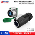 CNLINKO M24 Fiber Optic Connector LC High Performance Single Mode Conenctor Quick Assembly Waterproof IP68 for Networking FTTH