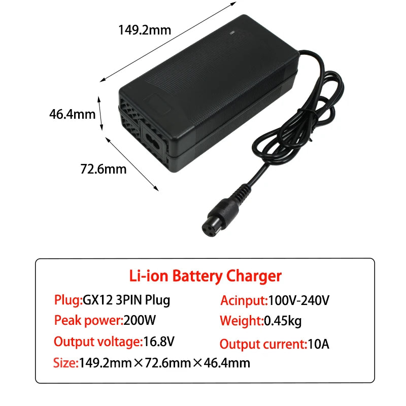 16.8V 10A Smart Charger Is Suitable For 4S 14.8V Li-ion Lipo Battery Fast Charger Optional DC5521/XT60/XT90 High-quality plug