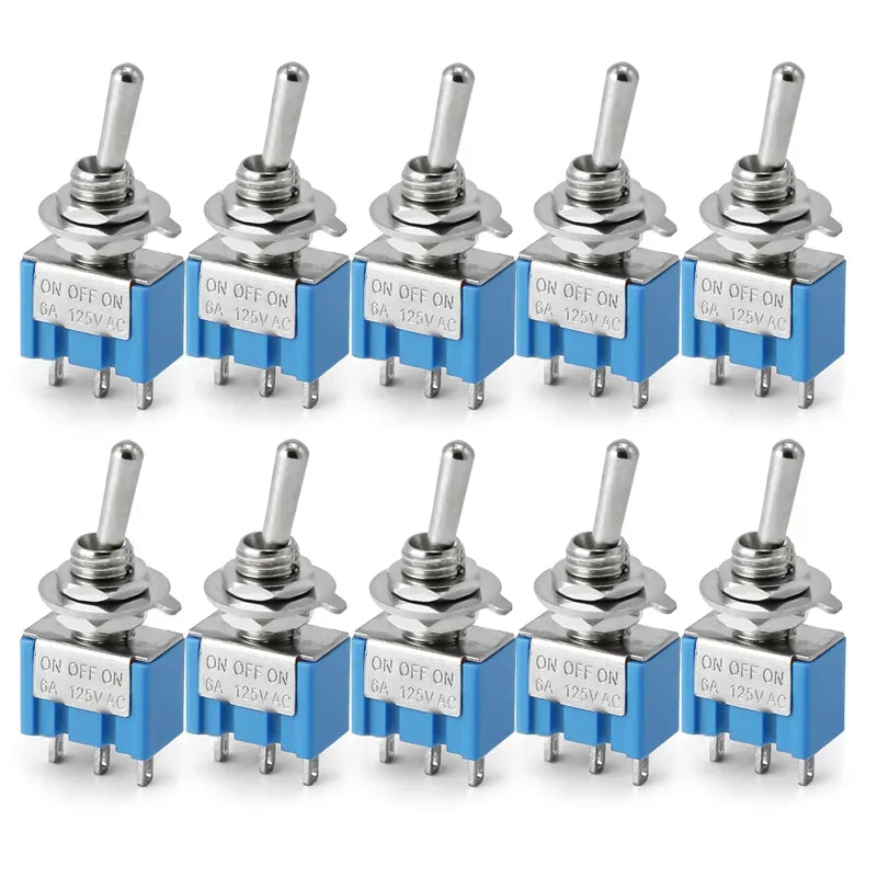 10PCS Toggle Switches Mini 3Pin 6Pin ON-ON/ON-OFF-ON Power Button Switch Car MTS-102 MTS-103 MTS-202 MTS-203