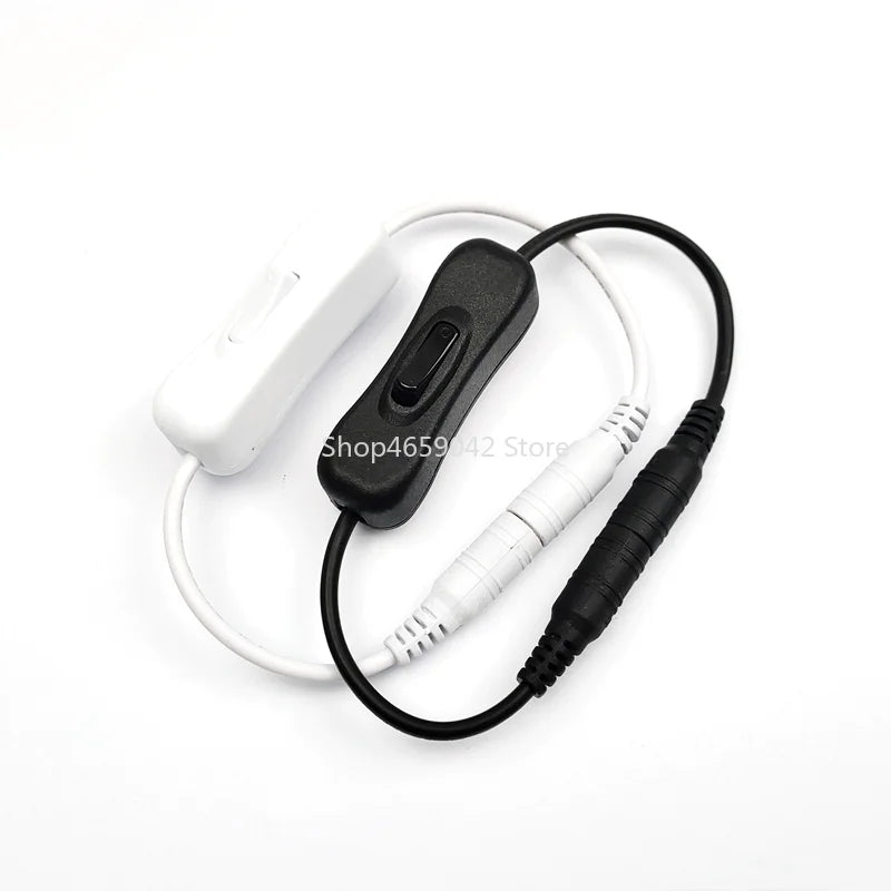 DC Power Cable with ON/OFF Inline Switch, 5.5x2.1mm Male to Female Connector, 5V/12V/24V LED Strip Light Extension Cord
