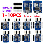 1-10PCS WeMos D1 Mini ESP8266 ESP-12F ESP12 Module WiFi Development Board TYPE-C Micro USB 3.3V Digital Pin For Arduino
