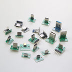 1PCS Data Charging Cable Jack Test Board with Pin Header 90 Degree Micro Mini USB Type C 2Pin USB 3.0 2.0 Female Male Connector
