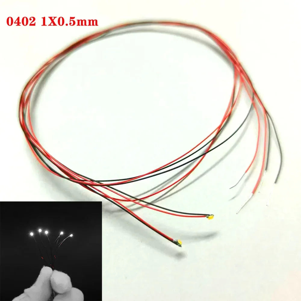 100Pcs/Lot 0402 0603 0805 1206 Led SMD Wire For Model Train HO N OO Scale Red Black Line Pre-soldered Micro Litz Diorama Railway
