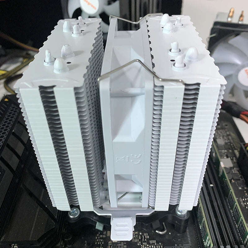 6 Heat Pipes CPU Cooler Black/White Silent RGB Cooling Fan for Intel LGA 1700 1200 1150 1151 1155 2011 X79 X99 1366 AMD AM5 AM4